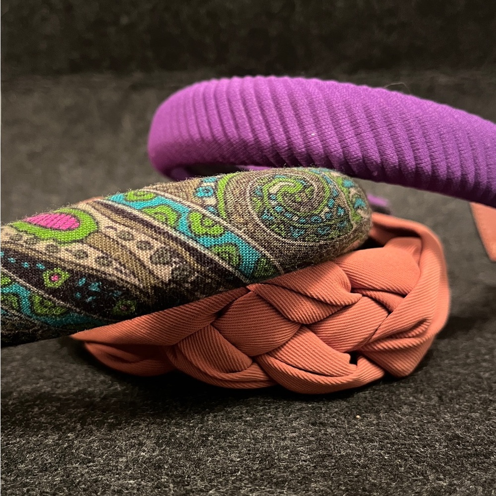 Purple, Multicolor, and Coral Headband Set